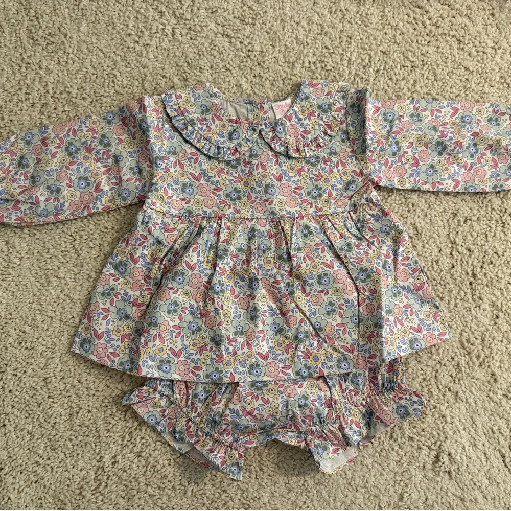 Stitchy Fish Floral Diaper Set